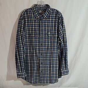 Carhartt Blue and White Casual Button Down Shirt